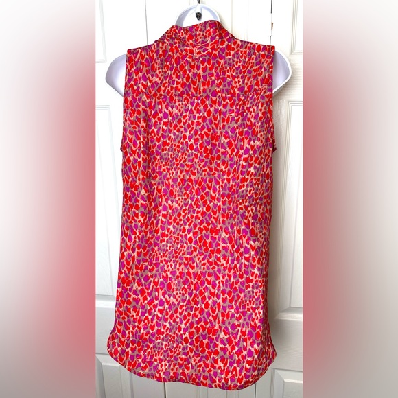 CAbi #3270 Heartbreaker Top Shirt Blouse Red Tan Pink Purple Collared layering - Picture 6 of 10